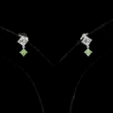 1.77 Cts 14k White Gold Princess Shape Hanging Earring - Video
