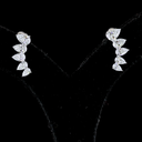 2.61 Cts 14k White Gold Pear Shape Crawler Earring - Image 2