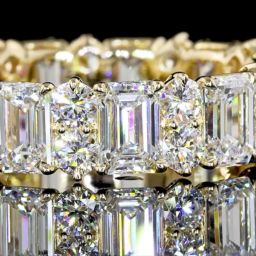 4.88 Cts 14k Yellow Gold Mix Shape Eternity Band Eternity Band - Image 2