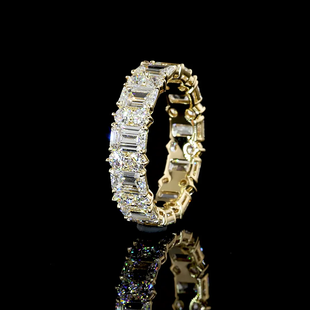 4.88 Cts 14k Yellow Gold Mix Shape Eternity Band Eternity Band - Image 4