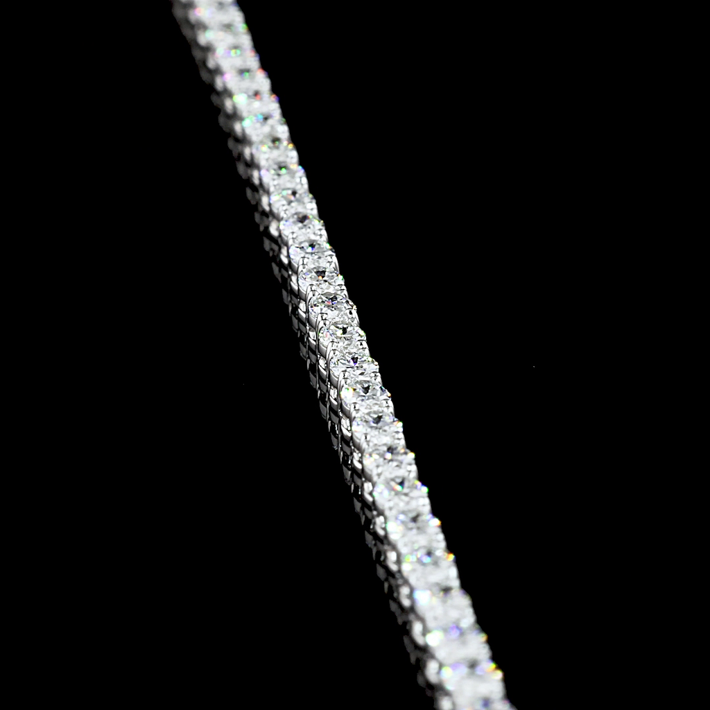 7.18 Cts 14k White Gold Oval Shape Tennis Necklace - Image 3