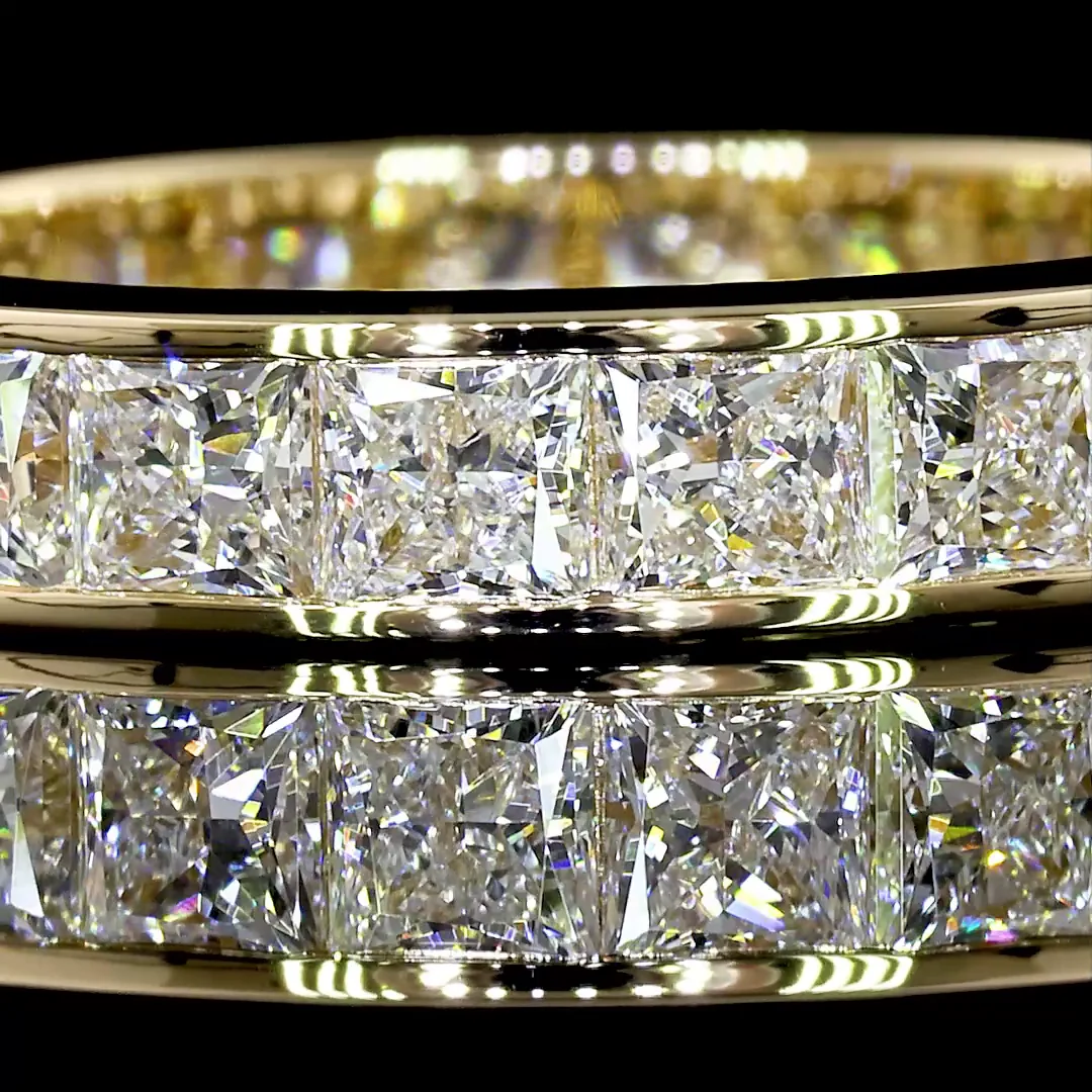 3.15 Cts 14k Yellow Gold Princess Shape Eternity Band Eternity Band - Image 2