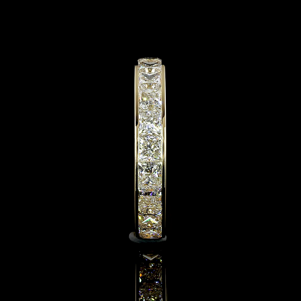 3.15 Cts 14k Yellow Gold Princess Shape Eternity Band Eternity Band - Image 3