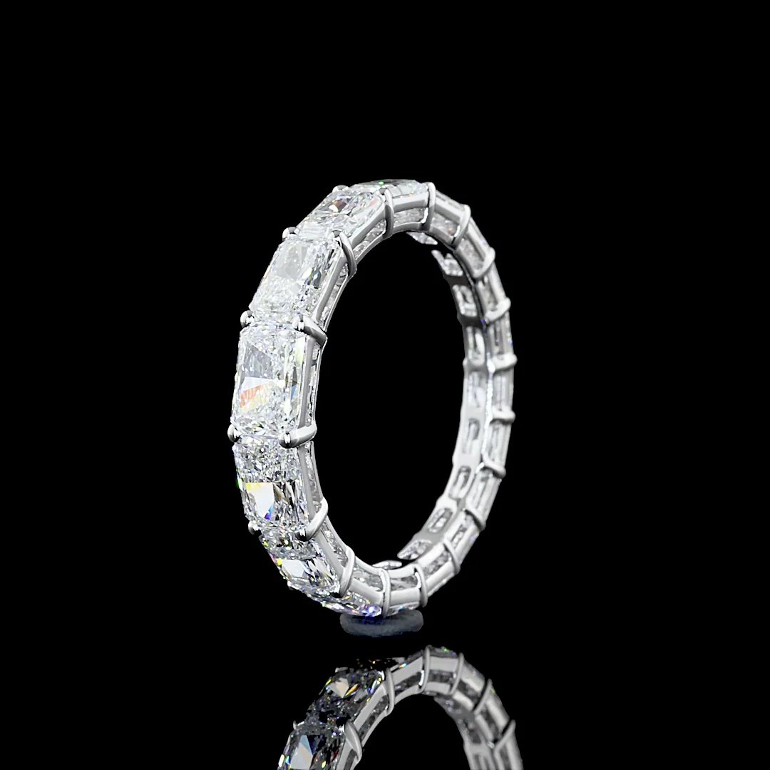 2.78 Cts 14k White Gold Radiant Shape Eternity Band Eternity Band - Image 4