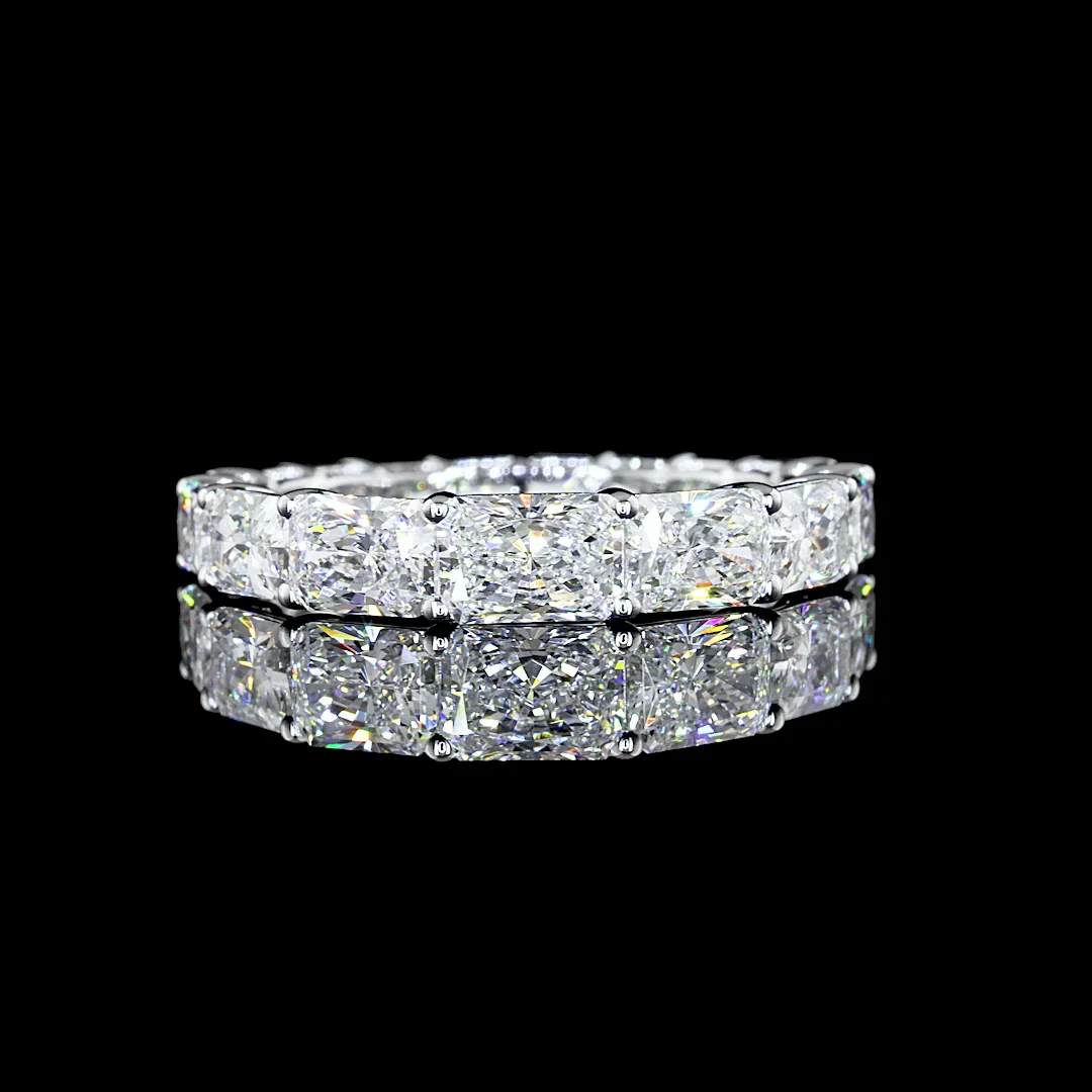 2.78 Cts 14k White Gold Radiant Shape Eternity Band Eternity Band - Video