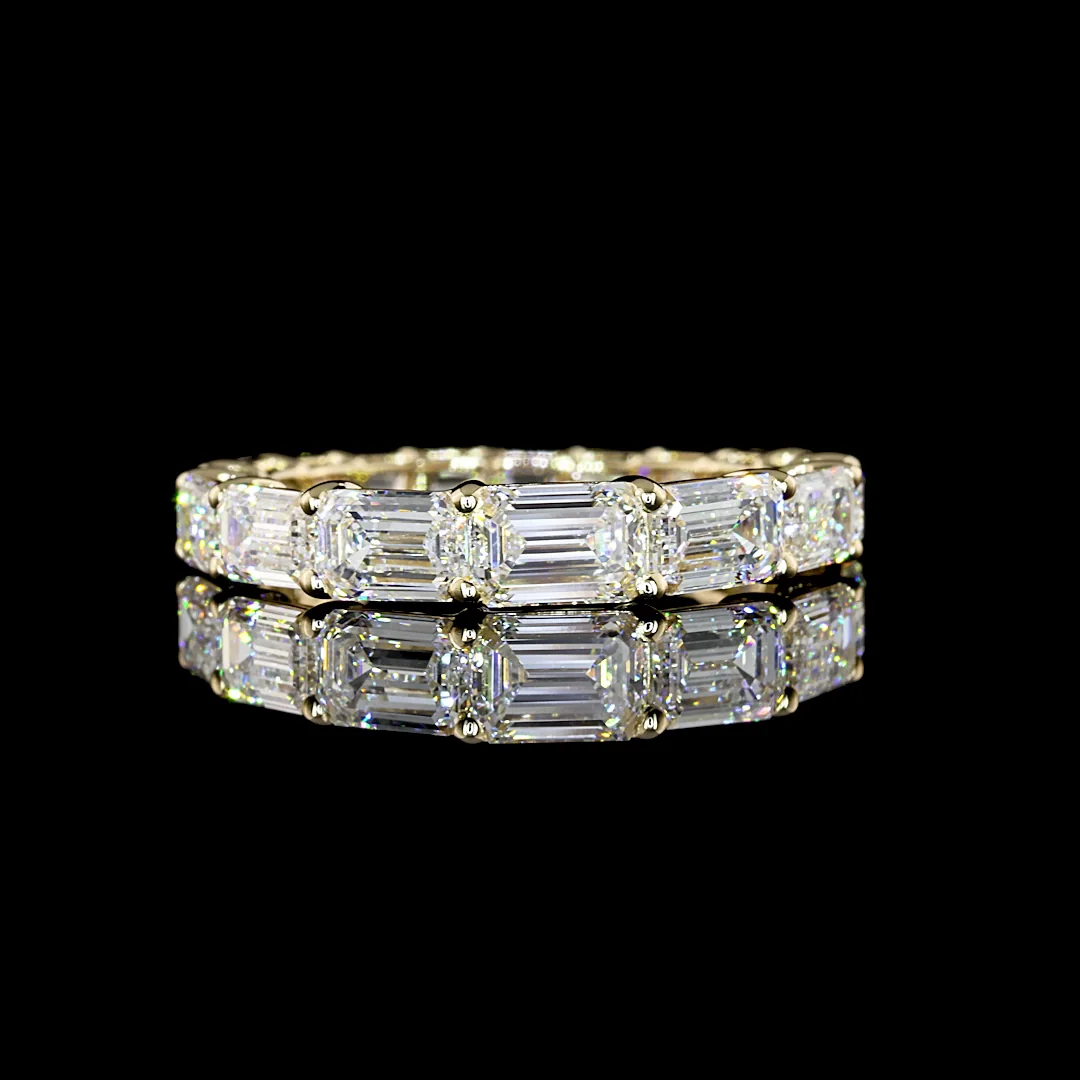 2.76 Cts 14k Yellow Gold Emerald Shape Eternity Band Eternity Band - Video