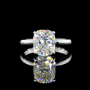 2.73 Cts 14k White Gold Cushion Modified Shape Solitaire Ring - Video