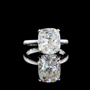 4.07 Cts 14k White Gold Cushion Modified Shape Solitaire Ring - Video