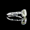 2.02 Cts 14k White Gold Antique Cushion Shape Solitaire Ring - Image 2