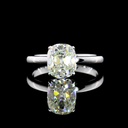 1.8 Cts 14k White Gold Antique Cushion Shape Solitaire Ring - Video