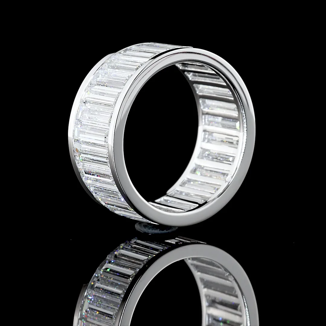 7.22 Cts 14k White Gold Baguette Shape Eternity Band Eternity Band - Image 4