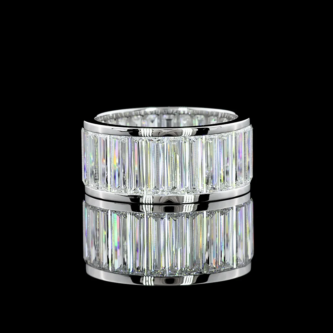 7.22 Cts 14k White Gold Baguette Shape Eternity Band Eternity Band - Video