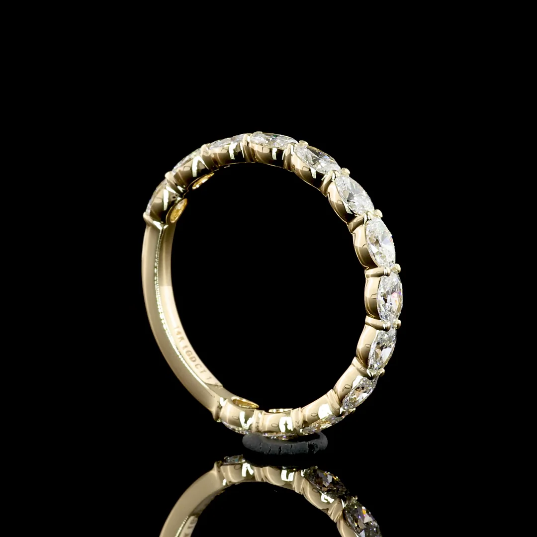 1.19 Cts 14k White Gold Oval Shape 3/4 Band Eternity Band - Image 3