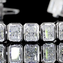 11.15 Cts 14k White Gold Radiant Shape Tennis Bracelet - Image 2