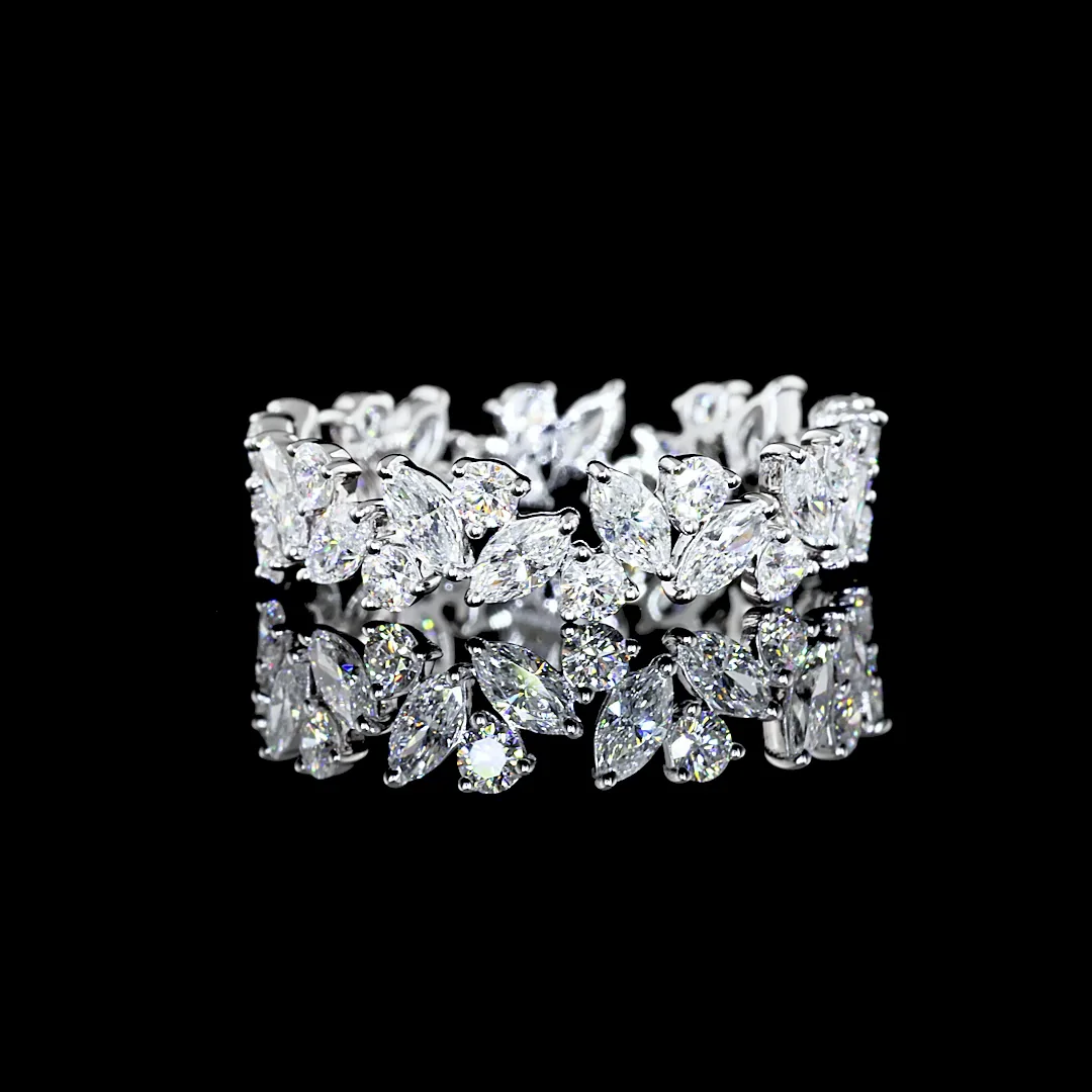 1.76 Cts 18k White Gold Mix Shape Eternity Band Eternity Band - Video