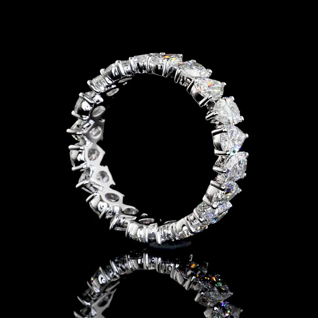 3.77 Cts 14k White Gold Pear Shape Eternity Band Eternity Band - Image 3