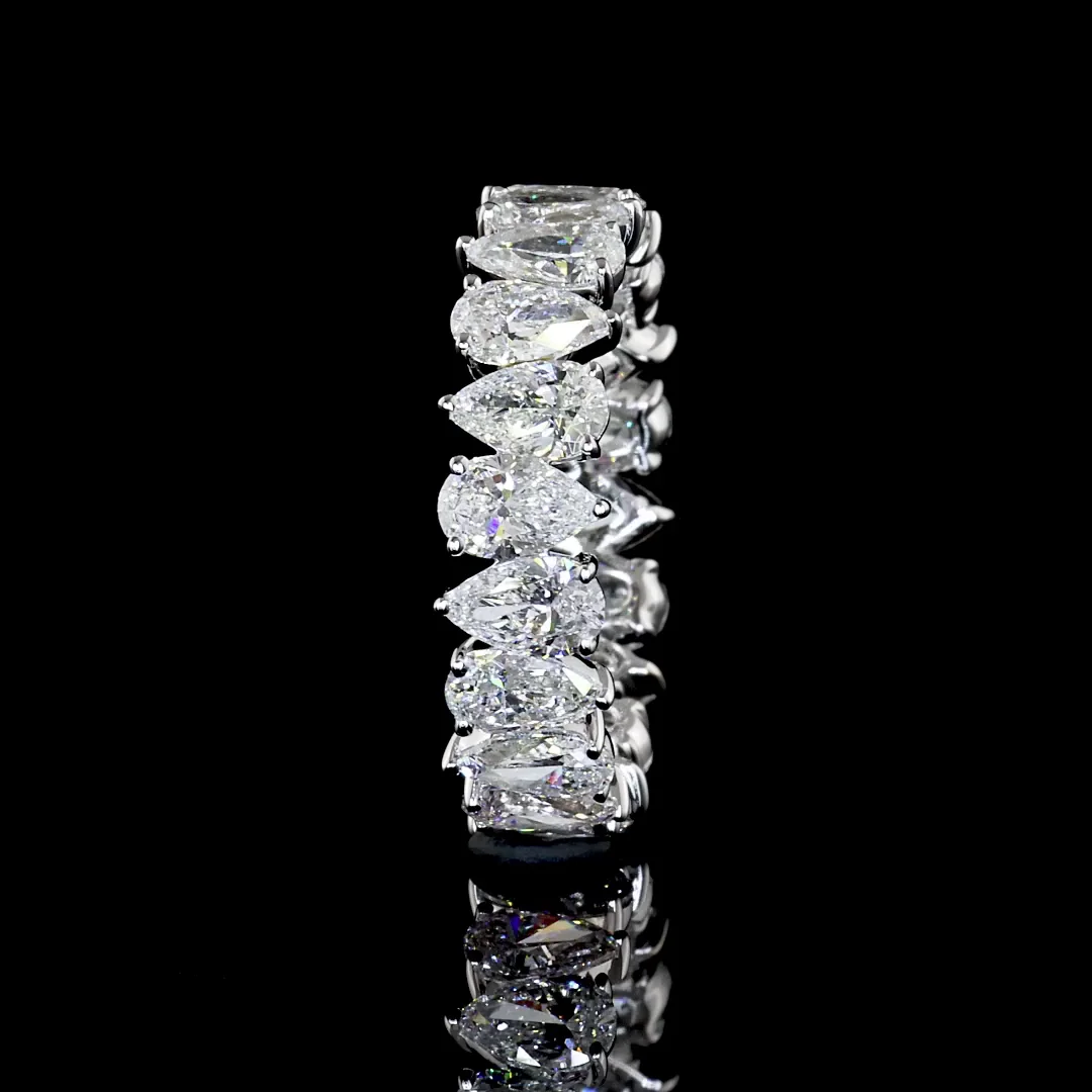 3.77 Cts 14k White Gold Pear Shape Eternity Band Eternity Band - Image 4