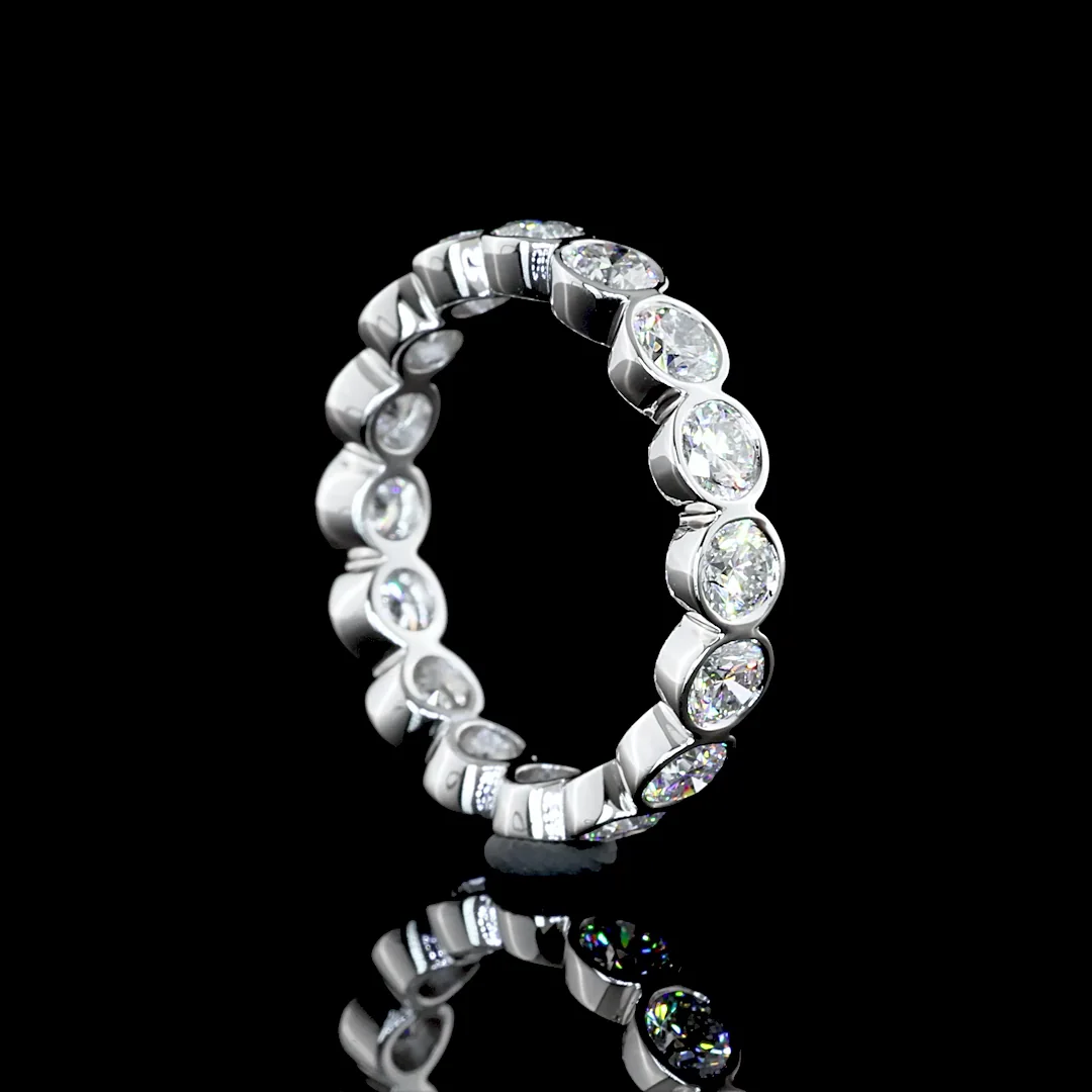 2.61 Cts Platinum Round Shape Eternity Band Eternity Band - Image 3