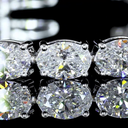 9.41 Cts 18k White Gold Oval Shape Tennis Bracelet - Image 2