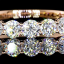 1.55 Cts 14k Rose Gold Round Shape 3/4 Band Eternity Band - Image 2