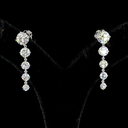 4.56 Cts 14k White Gold Round Shape Hanging Earring - Image 2