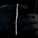 5.65 Cts 14k White Gold Radiant Shape Station Line Tennis Bracelet - Image 4