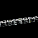 7.04 Cts 18k White Gold Emerald Shape Tennis Bracelet - Image 3