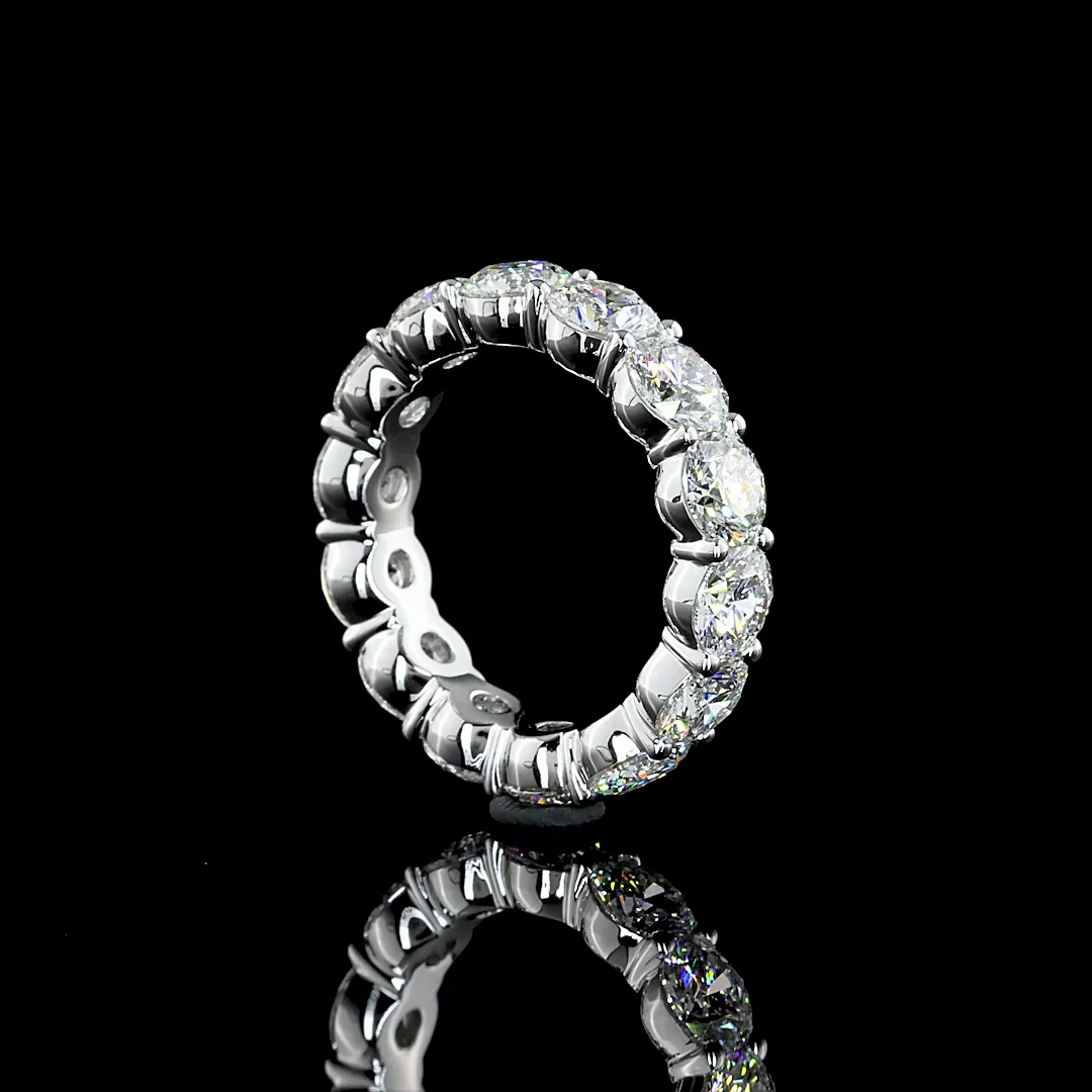 6.2 Cts 18k White Gold Round Shape Eternity Band Eternity Band - Image 4