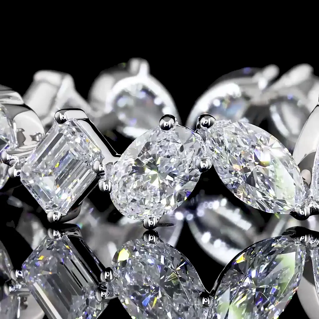 3.01 Cts 18k White Gold Mix Shape Eternity Band Eternity Band - Image 3