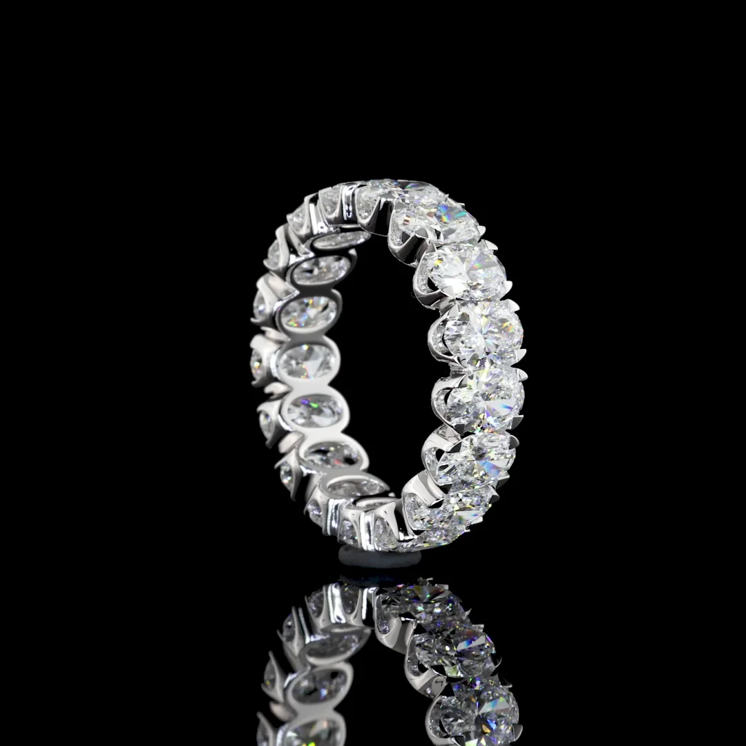 5.3 Cts 14k White Gold Oval Shape Eternity Band Eternity Band - Image 3