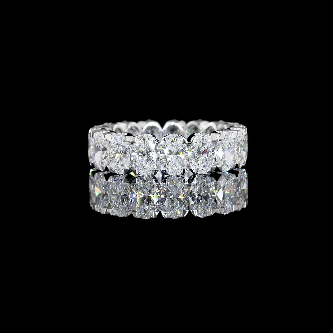 5.3 Cts 14k White Gold Oval Shape Eternity Band Eternity Band - Video