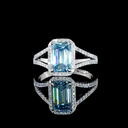 2.21 Cts 14k White Gold Emerald Shape Split Shank Ring - Video