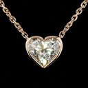 1.57 Cts 14k Rose Gold Heart Shape Solitaire Pendant - Image 2