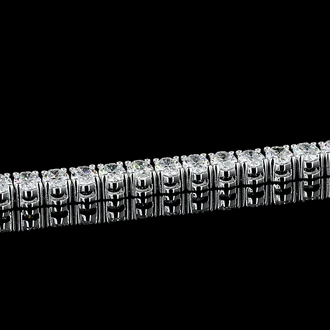 8 Cts 14k White Gold Oval Shape Tennis Bracelet - Image 4