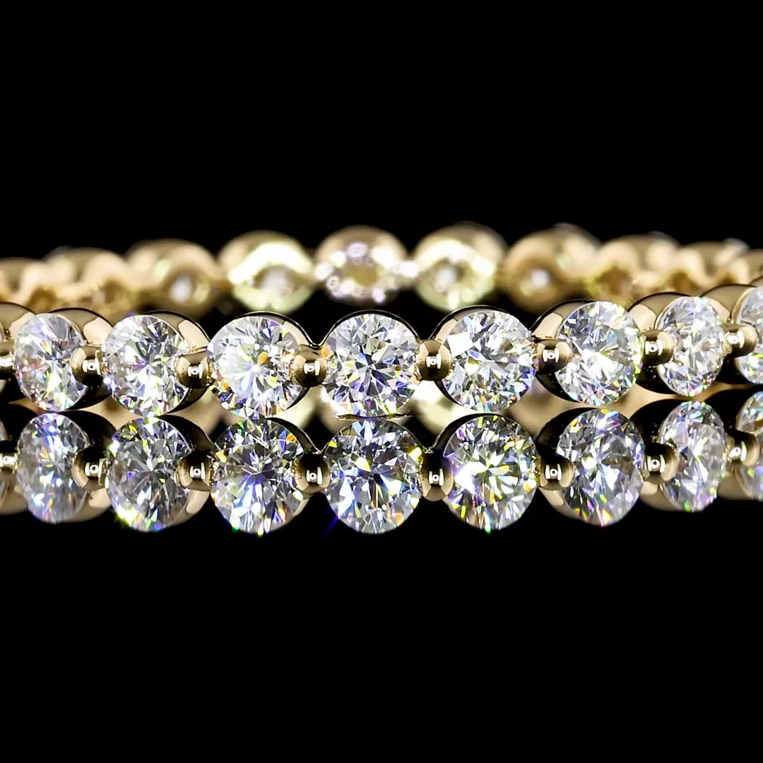 0.85 Cts 18k Yellow Gold Round Shape Eternity Band Eternity Band - Image 2