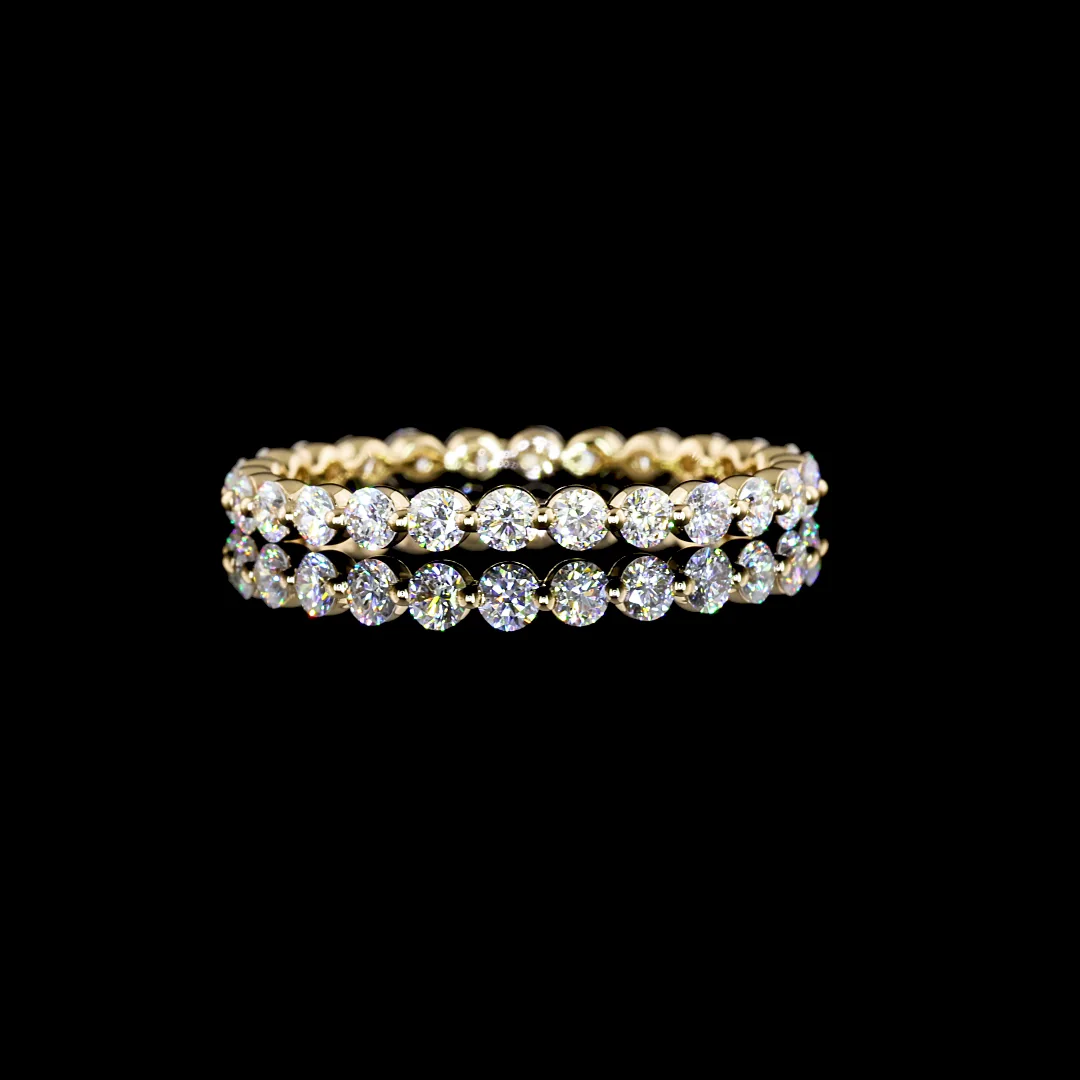 0.85 Cts 18k Yellow Gold Round Shape Eternity Band Eternity Band - Video