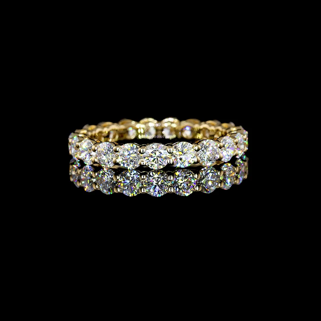 2.09 Cts 18k Yellow Gold Round Shape Eternity Band Eternity Band - Video