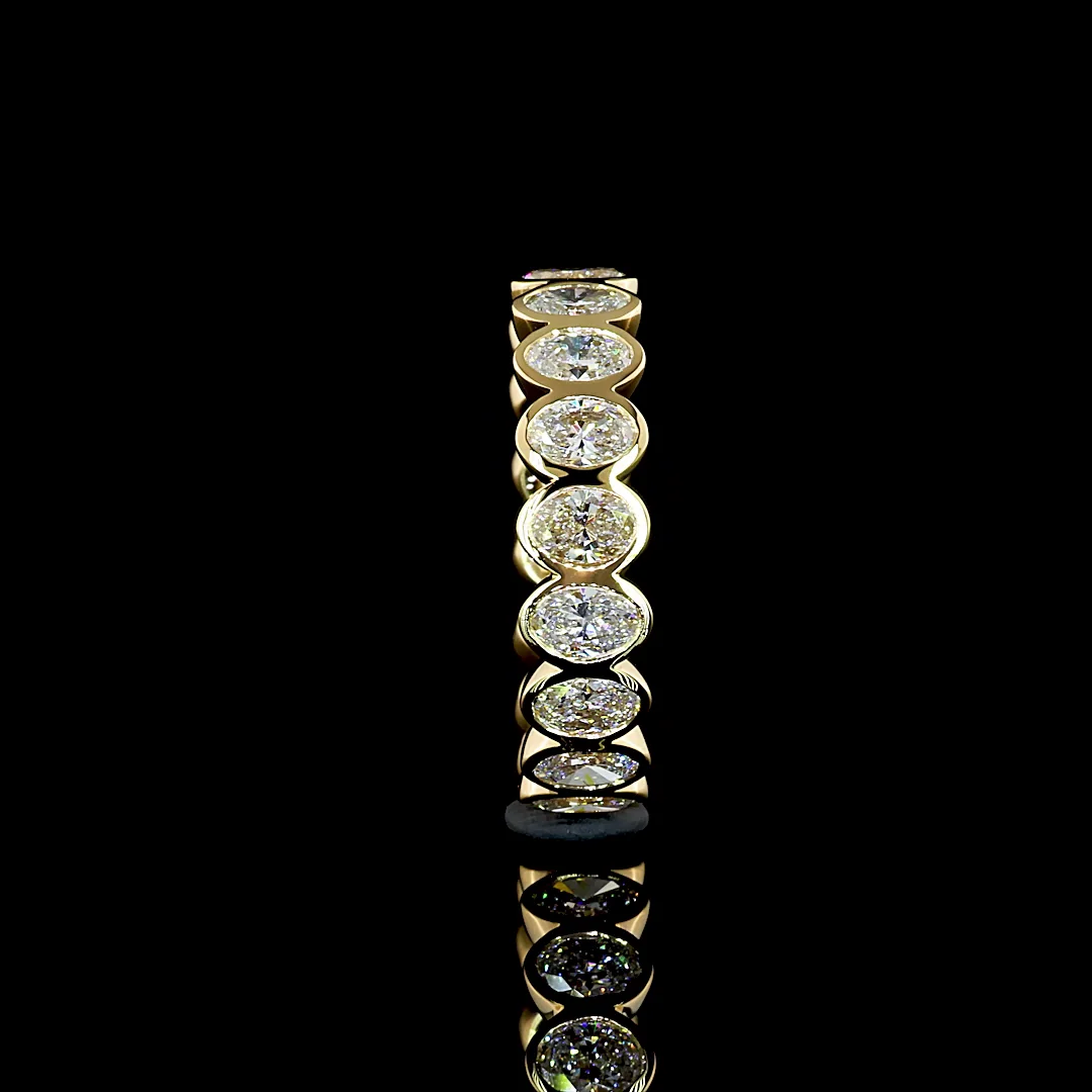 2.61 Cts 18k Yellow Gold Oval Shape Eternity Band Eternity Band - Image 4