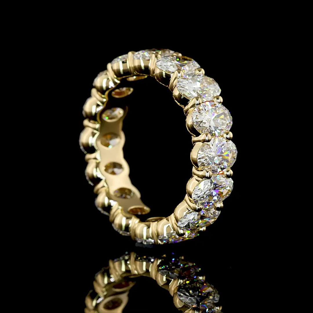 5.12 Cts 14k Yellow Gold Oval Shape Eternity Band Eternity Band - Image 2