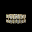1.3 Cts 14k Yellow Gold Emerald Shape 3/4 Band Eternity Band - Video
