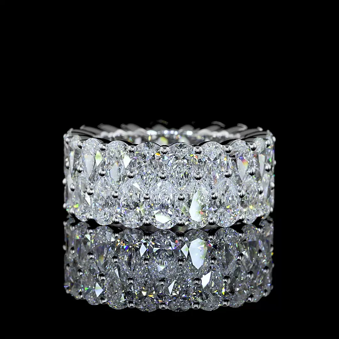 12.29 Cts 14k White Gold Pear Shape Eternity Band Eternity Band - Video