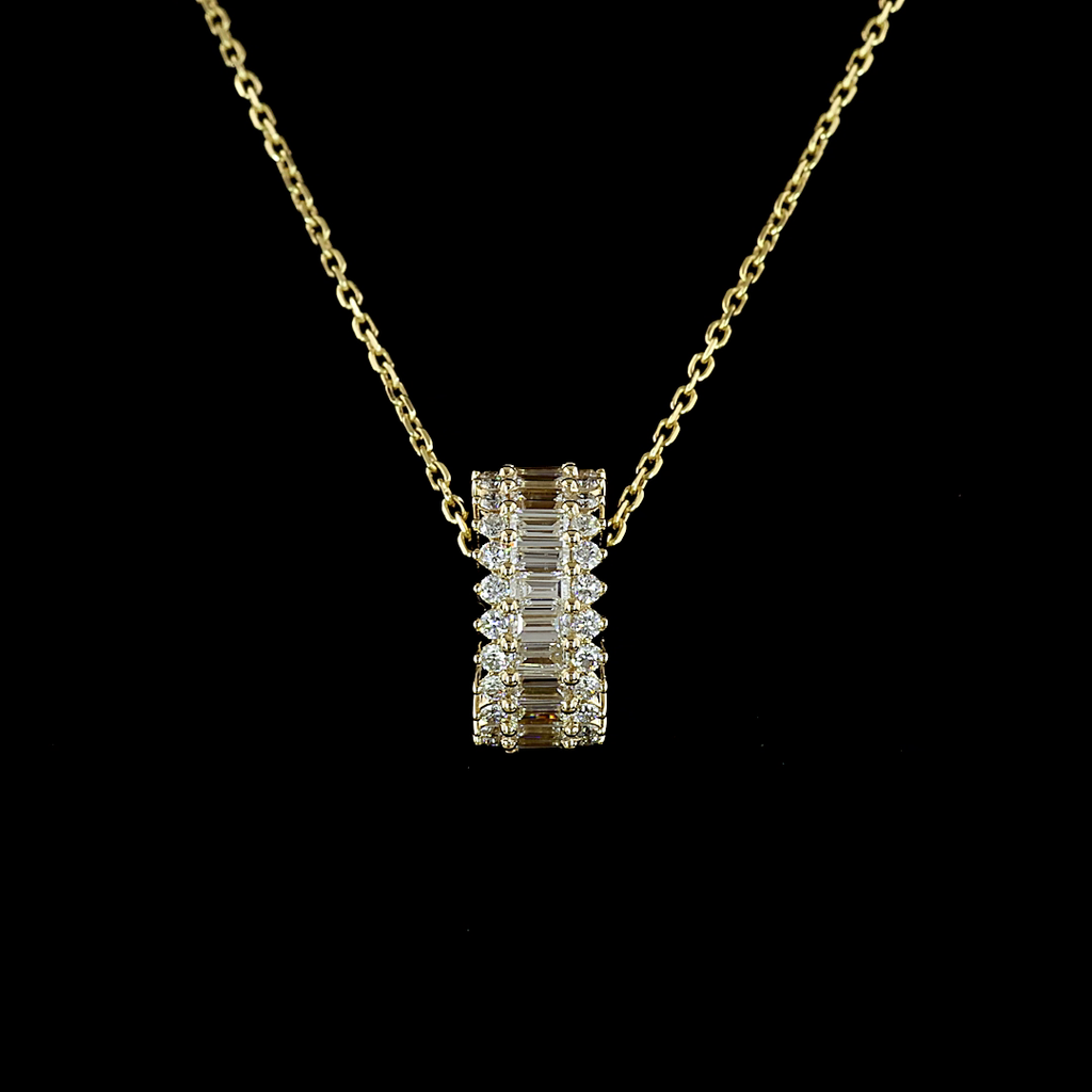 1.25 Cts 14k Yellow Gold Mix Shape Pendant Pendant - Image 3
