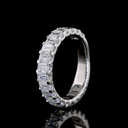 2.16 Cts Platinum Emerald Shape 3/4 Band Eternity Band - Image 4