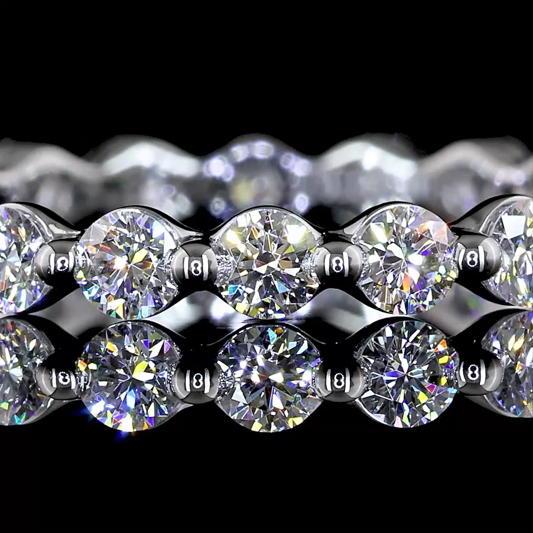 0.77 Cts 14k White Gold Round Shape Eternity Band Eternity Band - Image 3