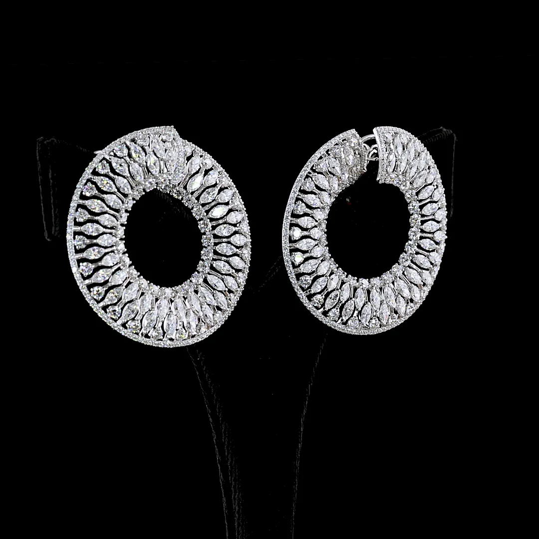 12.41 Cts 14k White Gold Mix Shape Special Earring - Image 2
