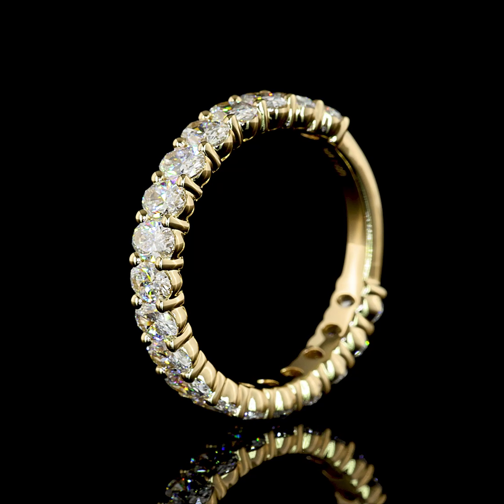 2.03 Cts 14k Yellow Gold Oval Shape 3/4 Band Eternity Band - Image 4