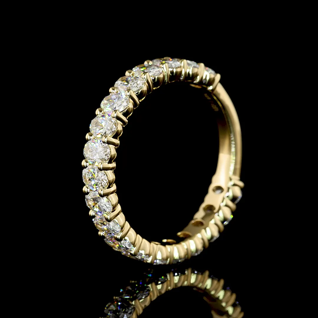 2.03 Cts 14k Yellow Gold Oval Shape 3/4 Band Eternity Band - Image 4