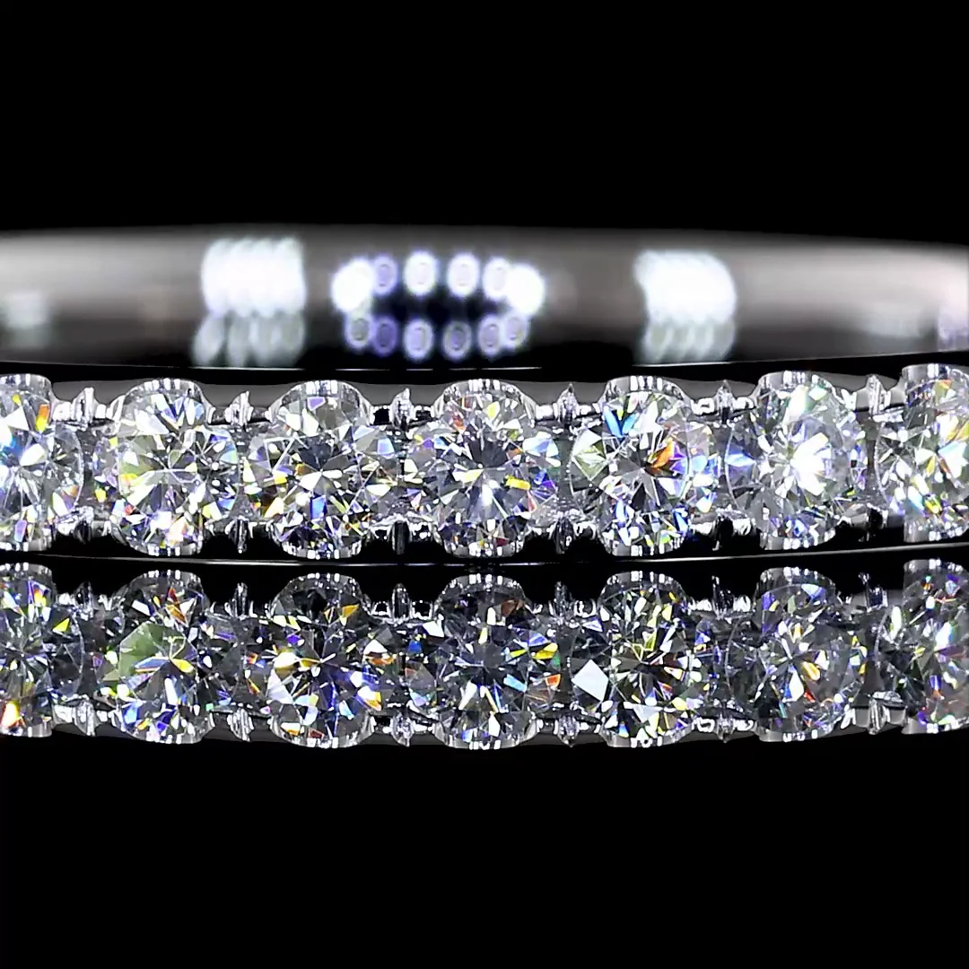 0.34 Cts 14k White Gold Round Shape Half Eternity Eternity Band - Image 3