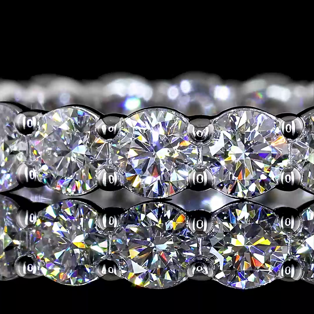 1.85 Cts 14k White Gold Round Shape Eternity Band Eternity Band - Image 3