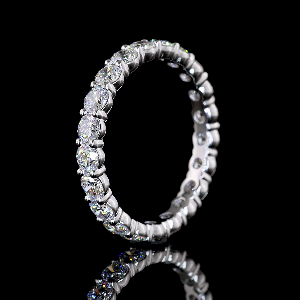 1.85 Cts 14k White Gold Round Shape Eternity Band Eternity Band - Image 4